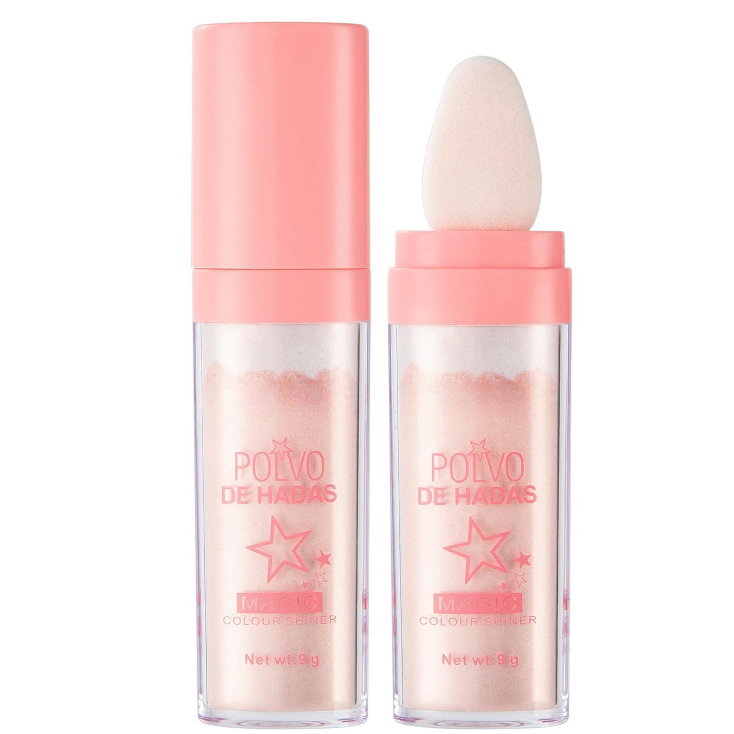 Polvo De Hadas Fairy Dust Highlight Patting Powder - Full Body Contouring and Clavicle Pearlescent Patting Powder for Face and Eye, Christmas Sparkling Body Glitter (#02 Fairy Pink)