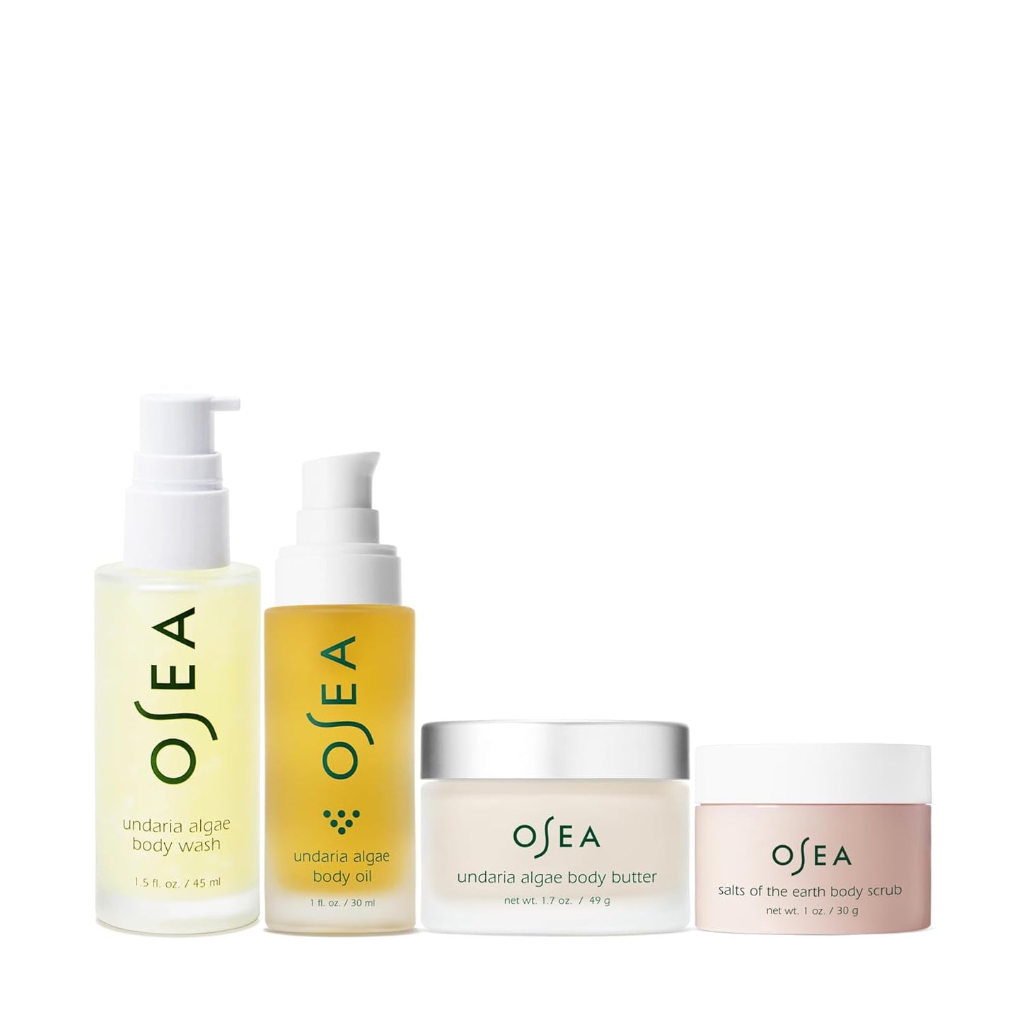 OSEA Bodycare Bestsellers Skincare Set - 4-piece Body Travel Set - 1oz - Body Oil, Body Butter, Body Scrub, & Body Wash