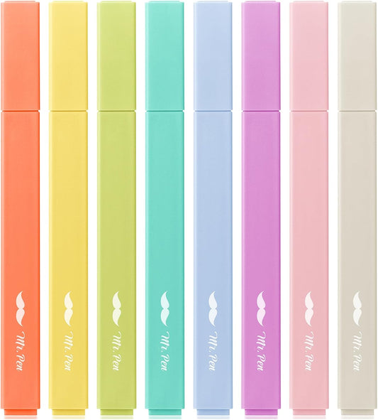 Mr. Pen- Aesthetic Highlighters, 8 Pack, Chisel Tip, Retro Colors, Cute Highlighters Assorted Colors, Cute Markers