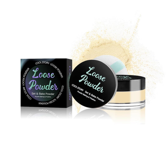 Loose Setting Powder, Bake Makeup Powder Full Coverage Matte Finish (Tan Beige, 6g/O.21oz)