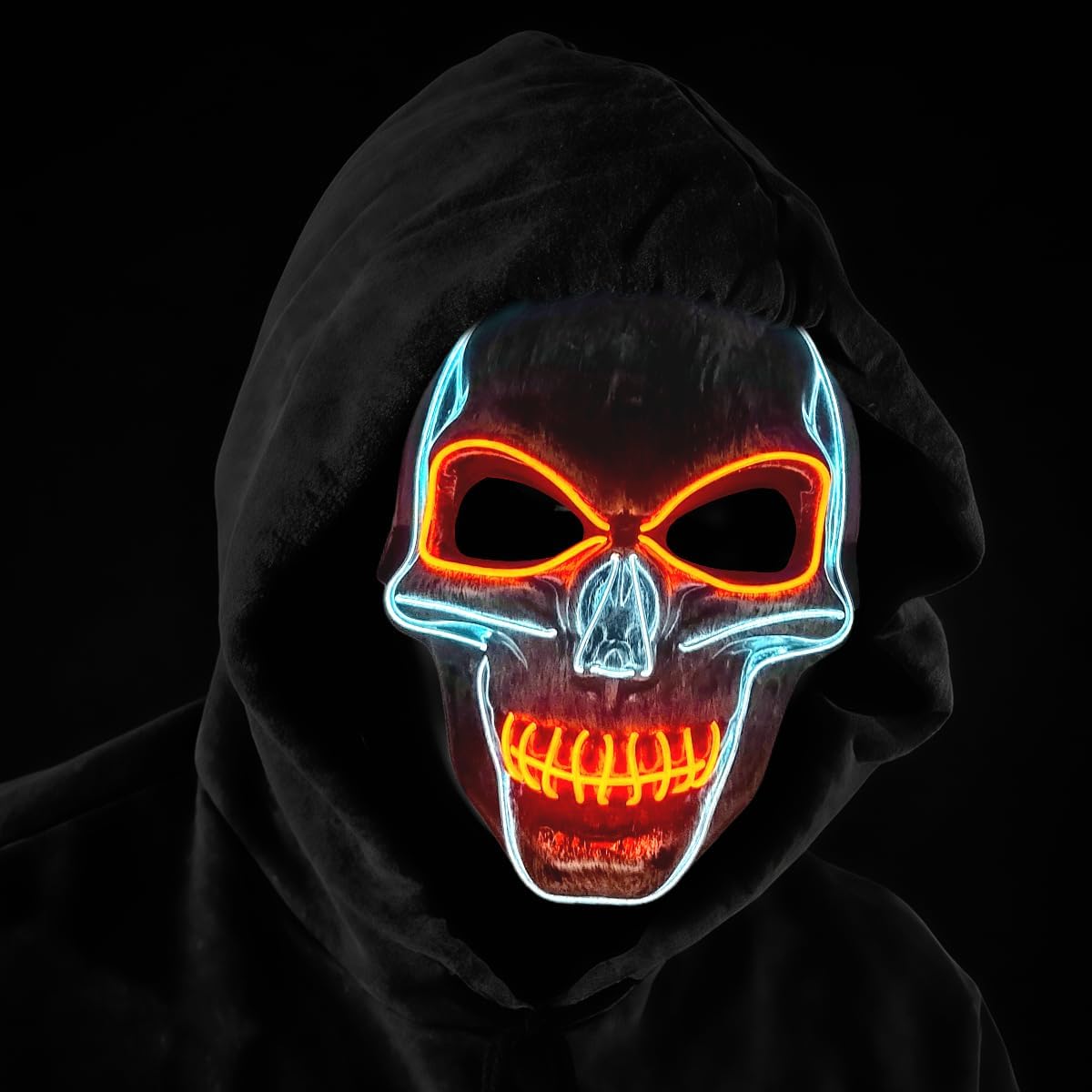 OceanWings Halloween Mask LED Light up Costumes Scary Mask for Party Supplies Favor