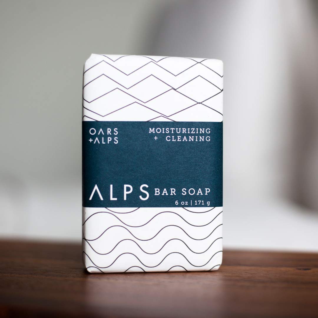 Oars + Alps Moisturizing Men's Bar Soap, Dermatologist Tested and Made with Clean Ingredients, Travel Size, 6 Pack, 6 Oz Each