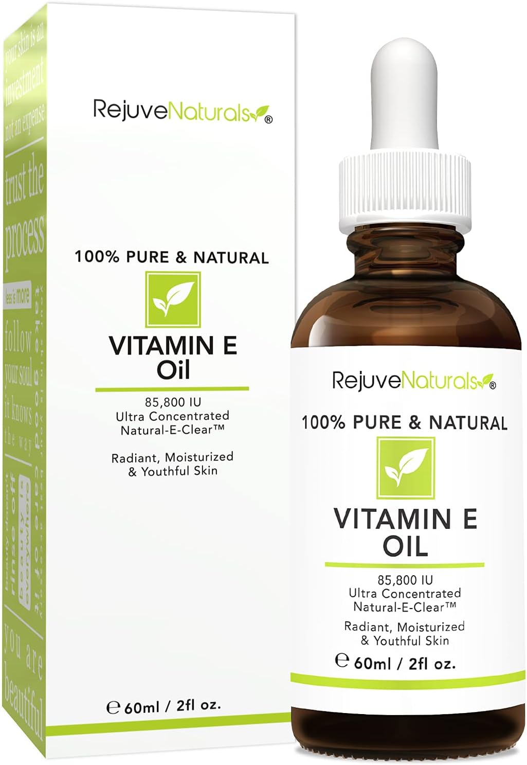 Vitamin E Oil - 100% Pure & Natural, 85,800 IU. Repair Dry, Damaged Skin from Surgery & Acne, Age Spots & Wrinkles. Boost Collagen for Moisturized, Youthful-looking Skin. d-alpha tocopherol, 2 Fl Oz