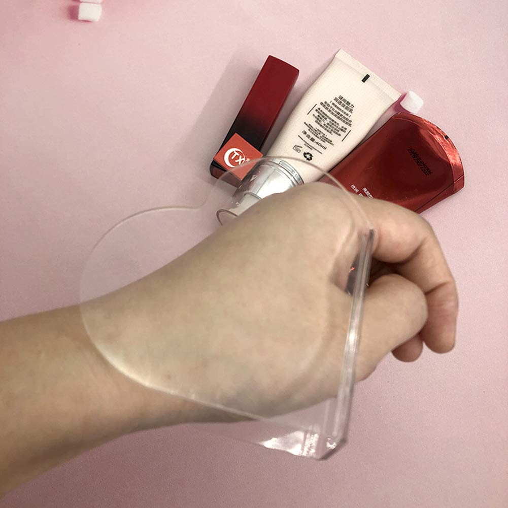 2pcs Heart-shaped Clear Acrylic Nail Art Display Cosmetic Makeup Palette Spatula Tool Best for Nail Art Eye Shadow Eyelash Beauty Accessories