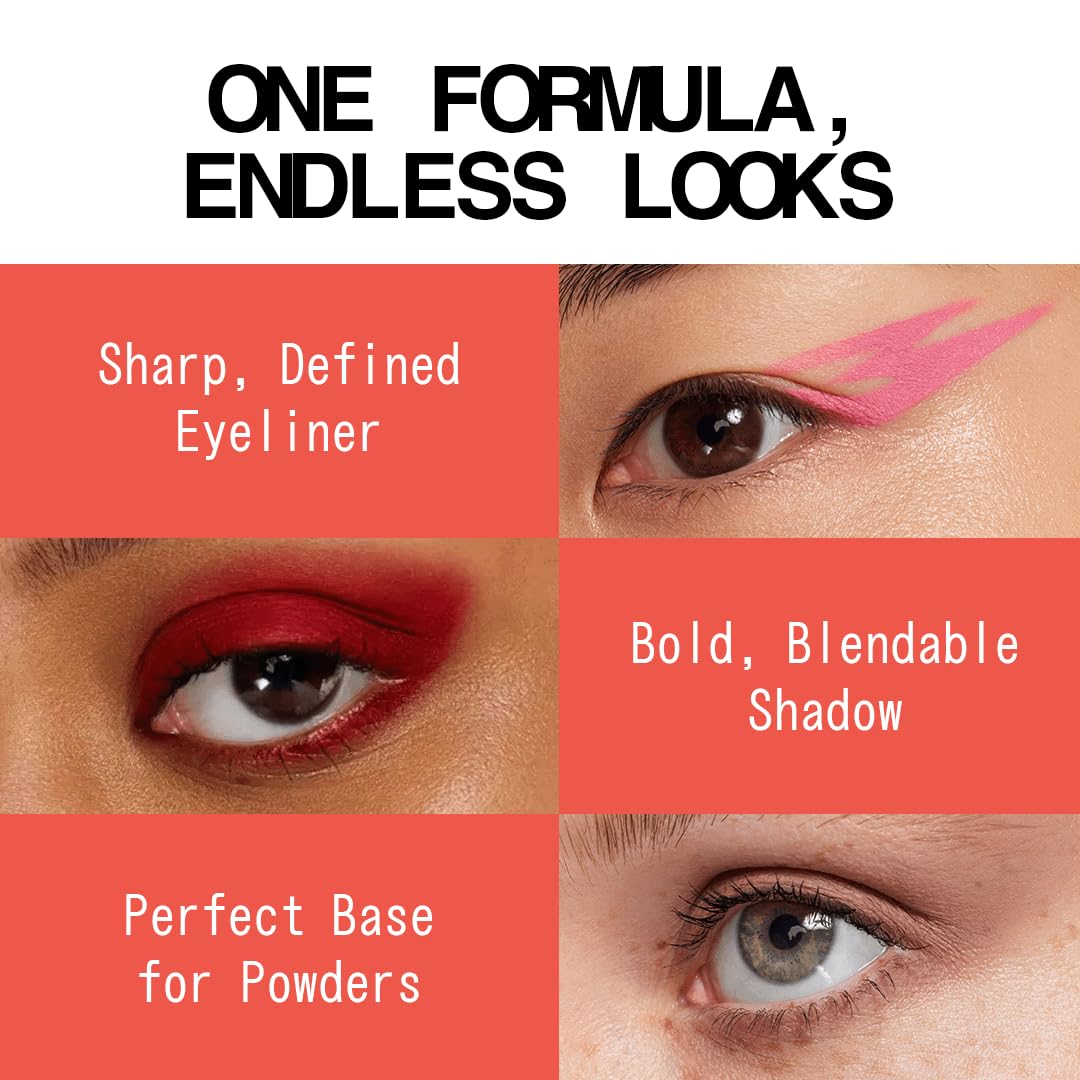 aboutface Matte Fluid Eye Paint Spectre – High-Pigment Liquid Eyeshadow, Long-Lasting, No-Budge Matte Finish, Vegan & Cruelty-Free (Bright Red/Orange)