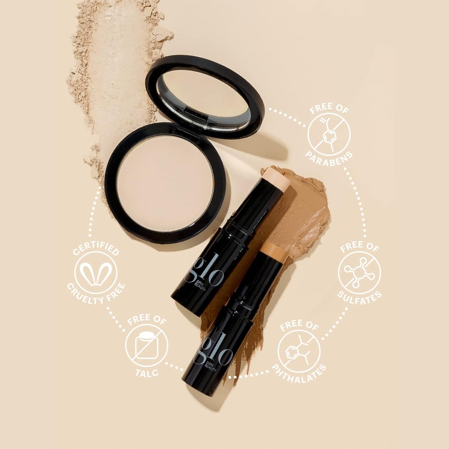 Glo Skin Beauty Pressed Base Powder Foundation Makeup (Tawny Light) - Flawless Coverage for a Radiant Natural, Second-Skin Finish