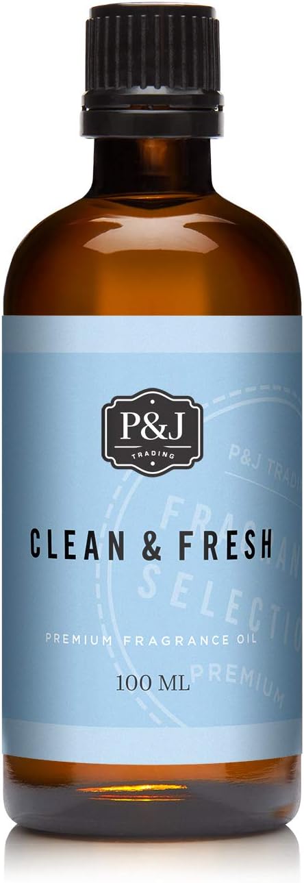P&J Fragrance Oil | Clean & Fresh Oil 100ml - Candle Scents for Candle Making, Freshie, Soap Making Supplies, Diffuser Oil Scents
