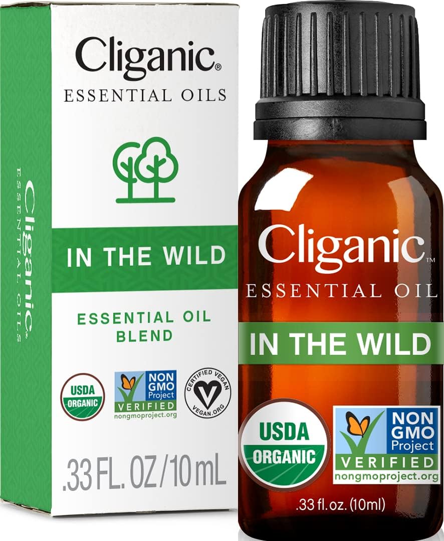 Cliganic in The Wild Essential Oil Blend - Organic, Natural Aromatherapy Oil for Diffuser Steam Distilled | Non-GMO Verified