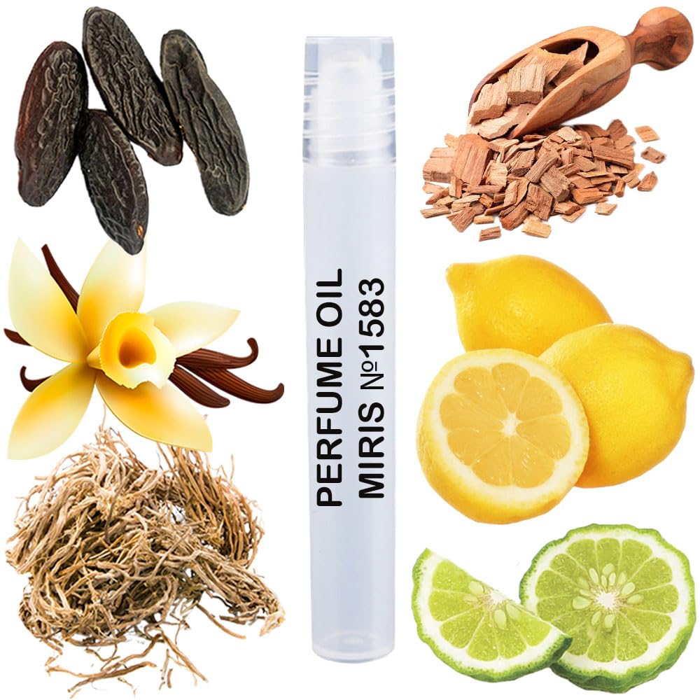 MIRIS Perfume Oil No. 1583, Inspired by Allure Homme Blanche, Long-Lasting Men Roll-On, Rollerball 0.34 Fl Oz / 10 ml