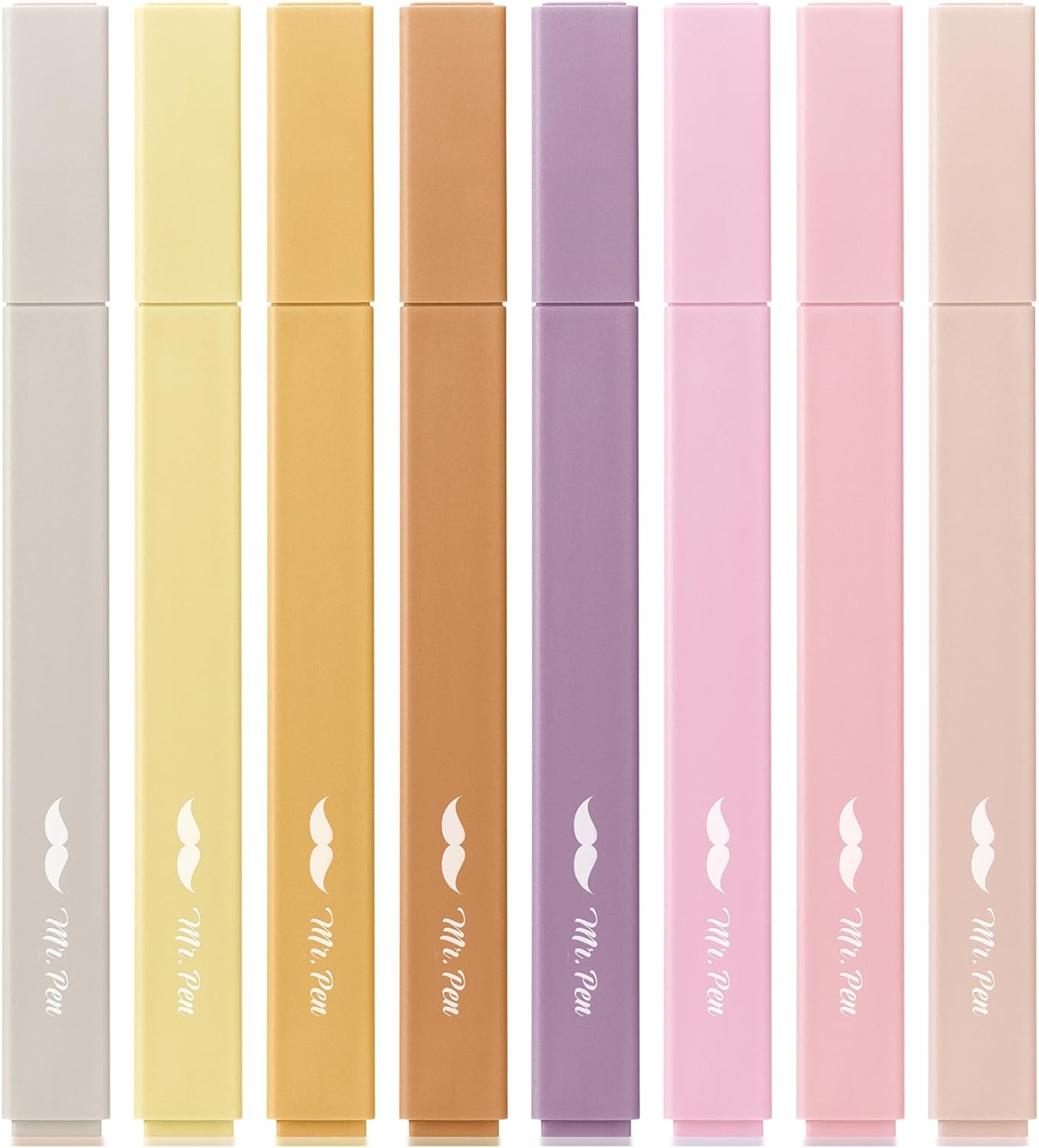Mr. Pen- Aesthetic Highlighters, 8 Pack, Chisel Tip, Vintage Brown, Cute Highlighters Assorted Colors