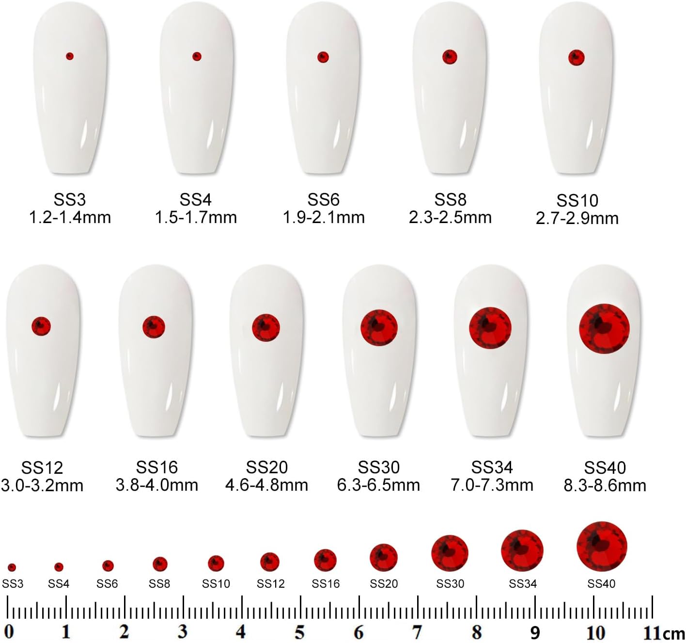 400PCS SS30 Flatback Rhinestones | 12-Facet Diamond-Cut Glass Gems for Nail Art, Clothing, DIY Crafts |Glue-On Decoration Stones with Silver Backing(Siam)