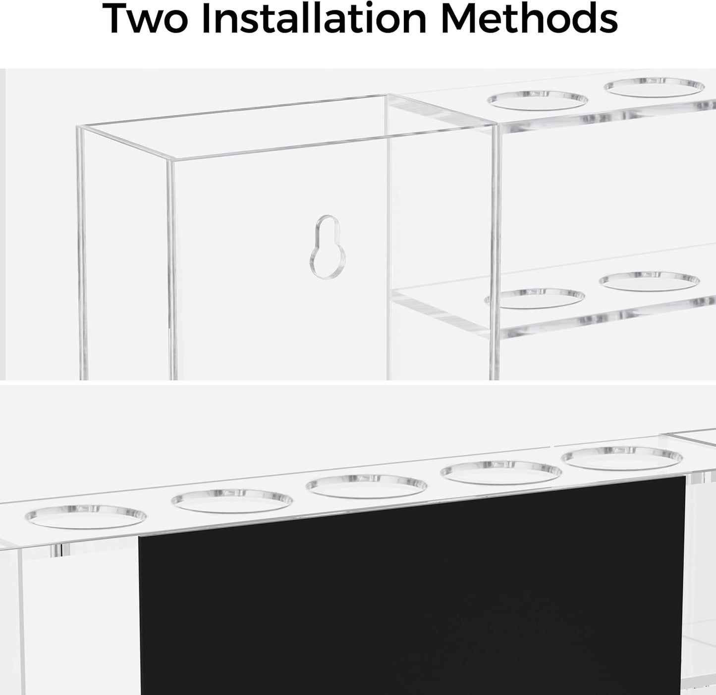 HBlife Acrylic Magnetic Dry Erase Marker Holder for Whiteboard, Wall Mount 5 Slots Magnet Pen Pencil Holder for Fridge Refrigerator, Locker Organizer Accessories for School Classroom Office, Clear