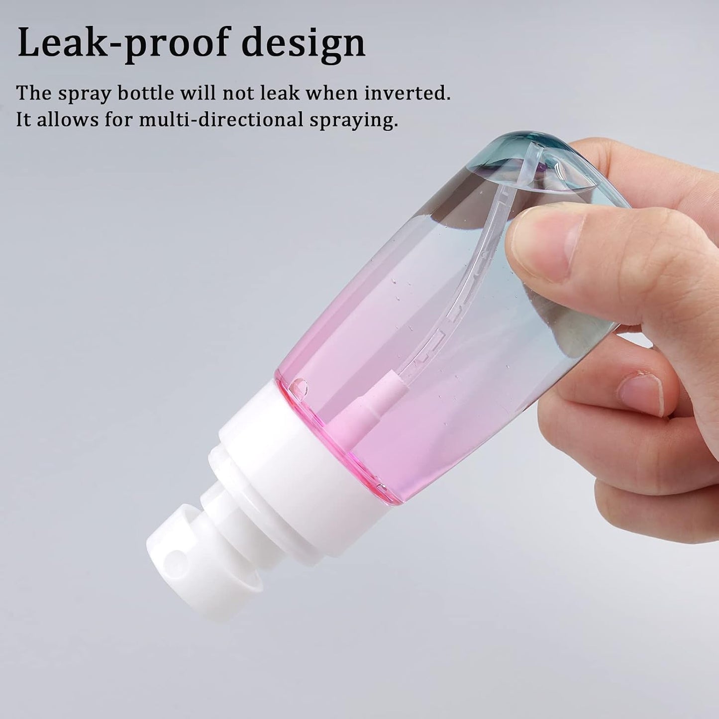 Cosywell Fine Mist Spray Bottles TSA Approved 2oz 60ml 3 Pack Leak Proof Travel Spray Bottle Empty Small Spray Bottles for Perfume Essential Oils Toners Rose Water Cosmetics (3Gradient Pink Blue)