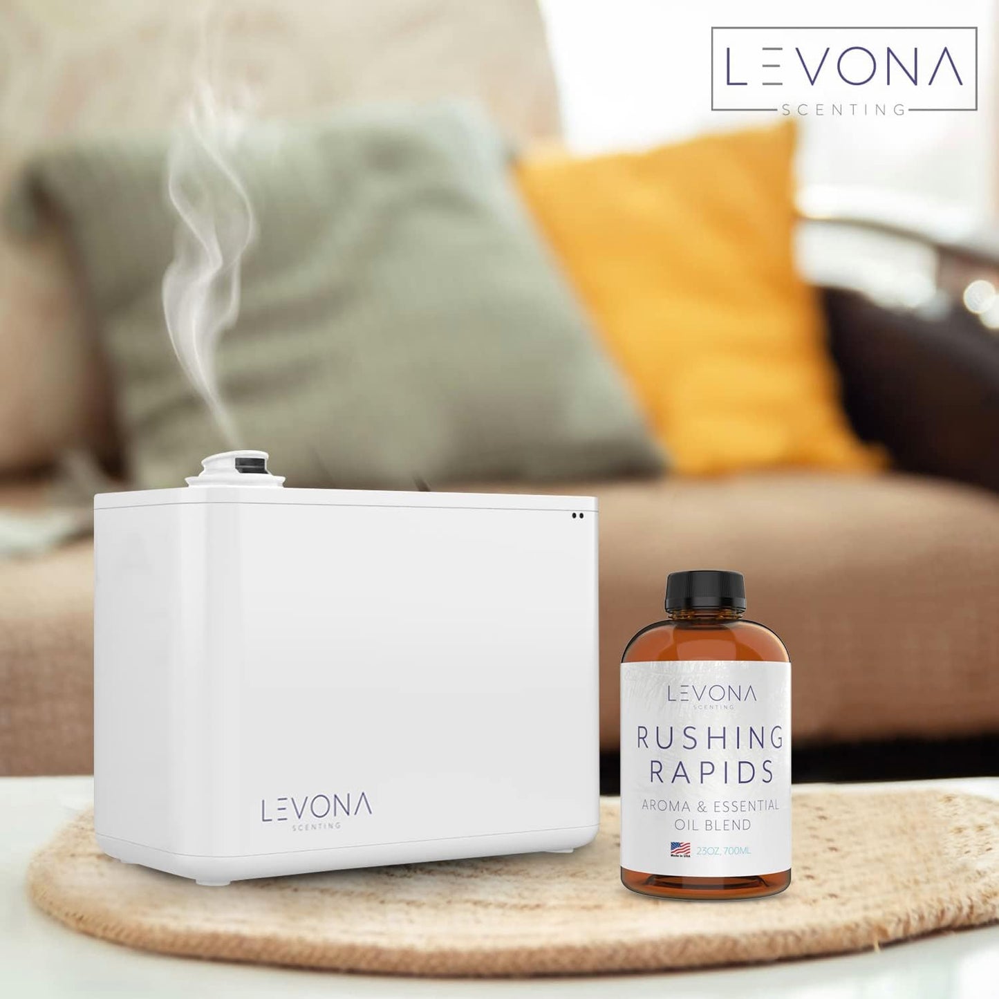Levona Scent Essential Oil - Fresh Aroma for Home, Office, Hotel & Spa, Perfect in Humidifiers and Diffusers, Luxury Fragrance, With Grapefruit, Citrus, Vanilla Notes - 700ml/ 23 fl oz, Rushing Rapids