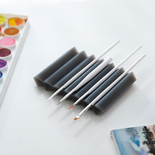 SHIMOYAMA Paint Brushes Holders, 2 Pack, Zigzag Soap Dish, Soap Holder for Watercolor Paintbrush, Bathroom, Black