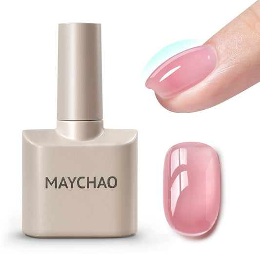 MAYCHAO Purple Pink Builder Gel for Nails, 15ml Nail Strengthener in a Bottle, Nail Extension Hard Gel, Soak Off Long Lasting UV Light Cure