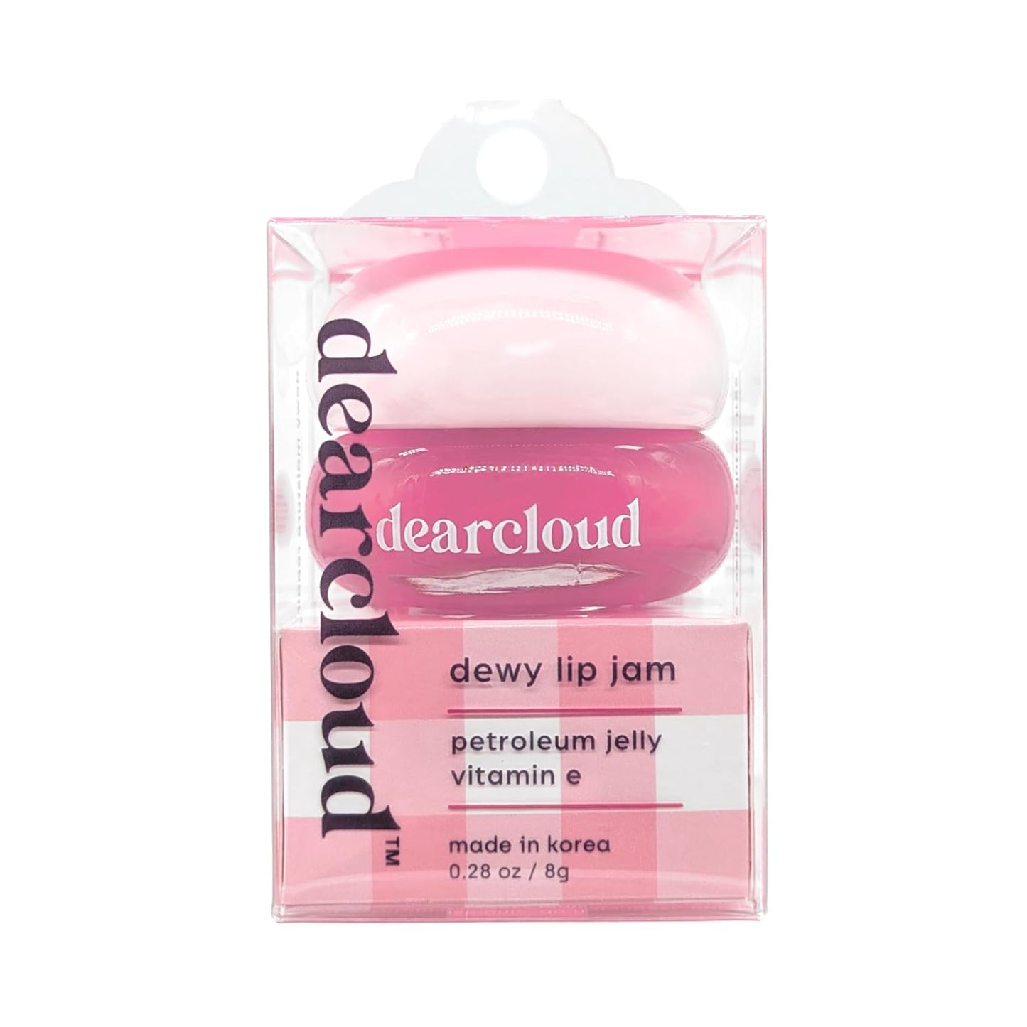 dearcloud Dewy Lip Jam – Hydrating Lip Balm & Gloss with Vitamin E, Korean Skincare (Strawberry)