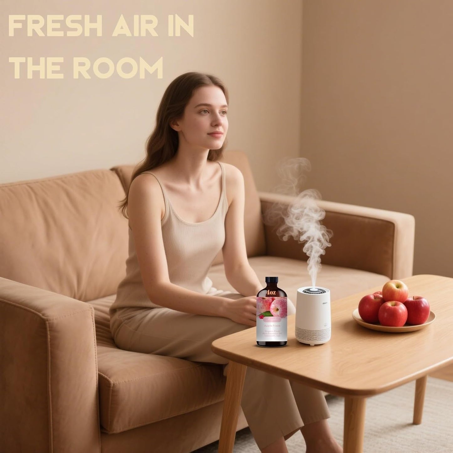 Apple Fragrance Oil-Apple Essential Oil 4.33oz (130ml)-100% Pure Natural Scent for Diffusers, Candles, Soap Making & Aromatherapy-Relaxing Home & Gift Essential Oil for Bath, Massage