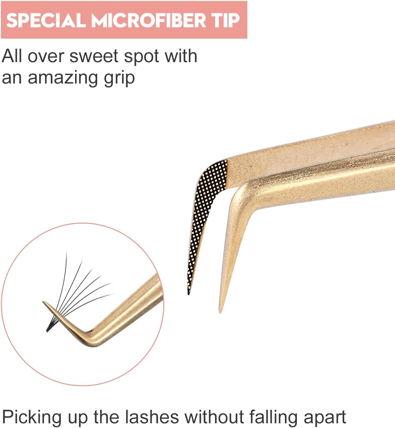 Ms.Queen Lash Tweezers Set,Professional 4Pcs 45 90 Degree Curved and Isolation Lash Tweezers for Eyelash Extensions