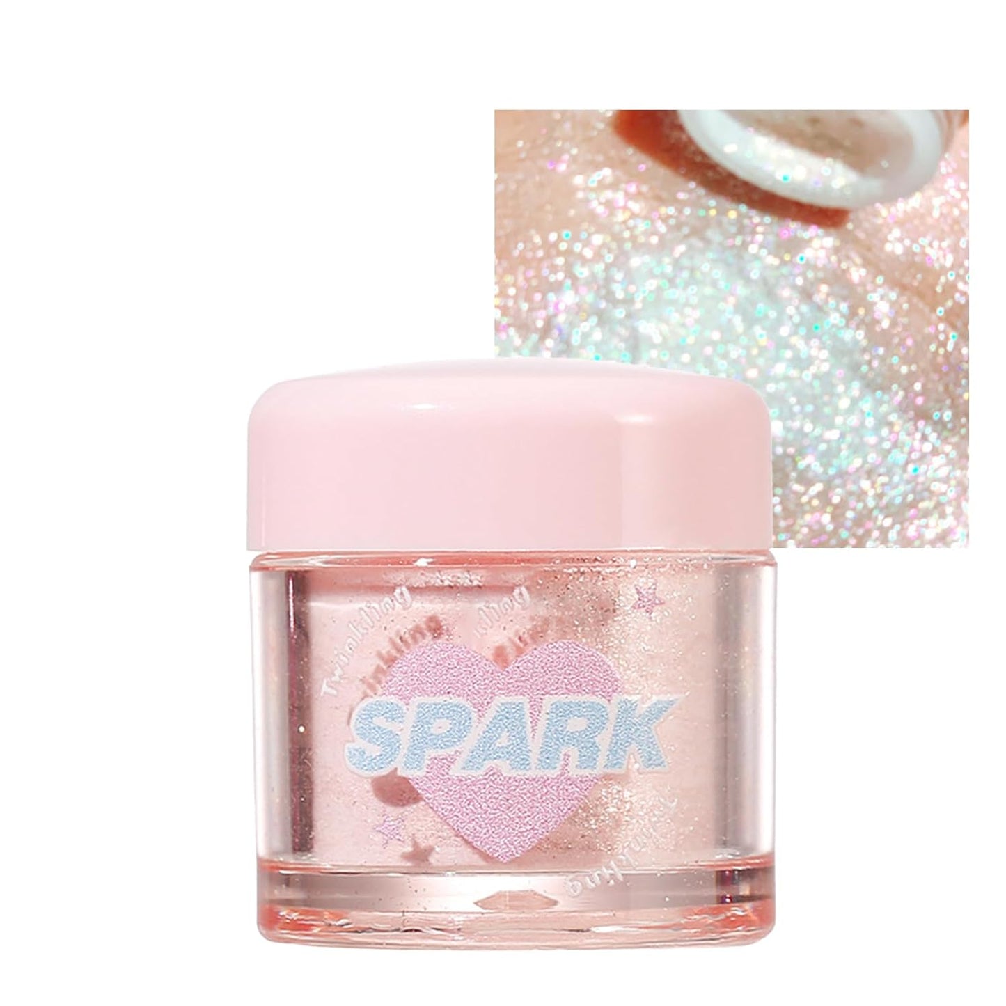 White Glitter Eyeshadow Loose Powder, Crystals Eye Face Glitter Korean Makeup Eye Shadow, Sparkle Shimmer Highlighter Makeup#38