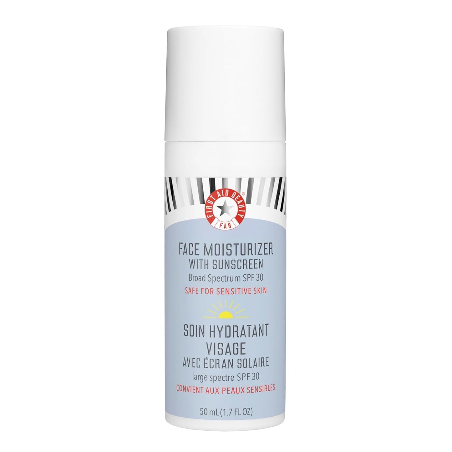 First Aid Beauty Ultra Repair Face Moisturizer with Sunscreen, SPF 30 – 2-in-1 Sun Protection + Daily Hydration – 1.7 oz