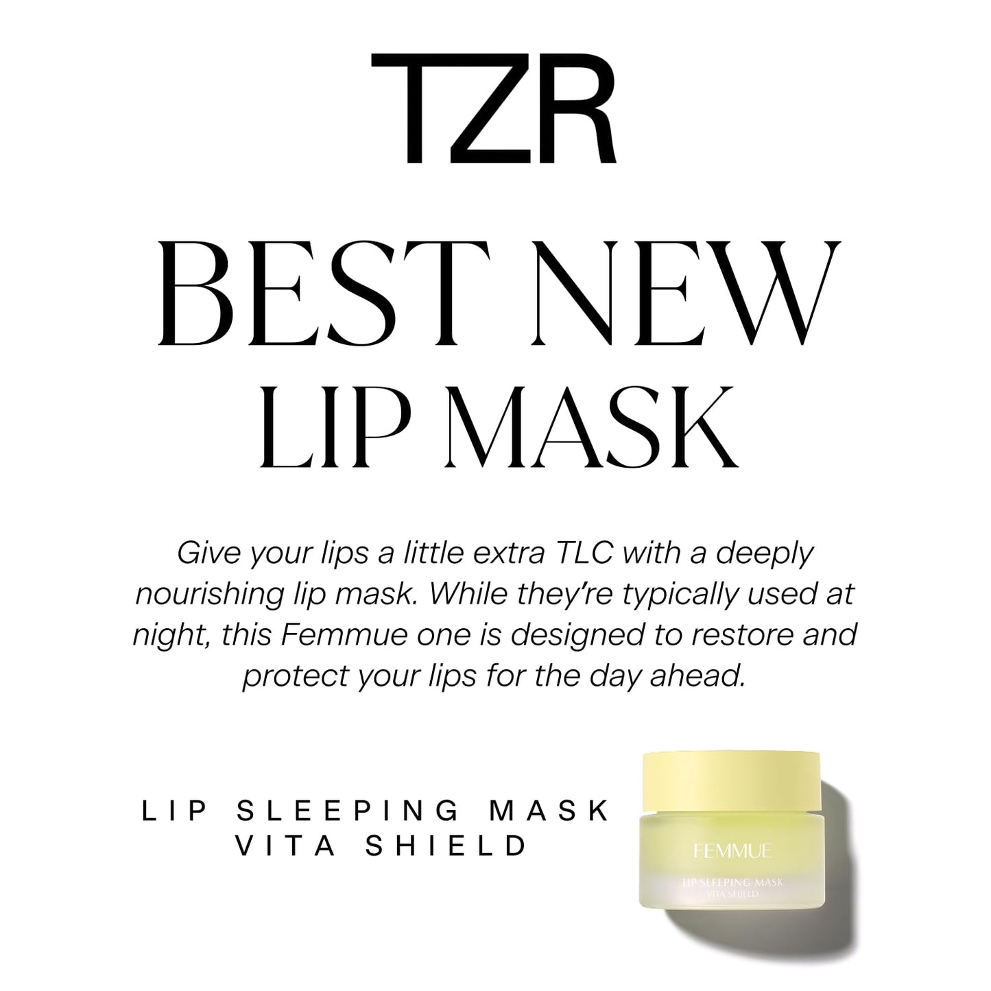 Lip Sleeping Mask (Vita Shield) | Overnight Hydrating Treatment for Dry, Cracked Lips | With Fatty Acids for Plumping & Softening | Non-Sticky Formula