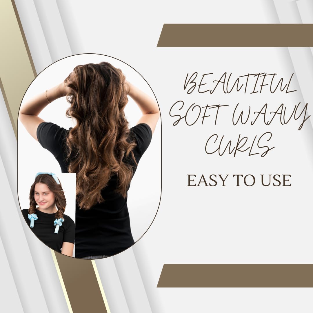 – 7-Piece Hair Styling Bundle, Heatless Hair Curler with Silk Scrunchies, Claw Clip and Hair Clips for DIY Overnight Curls, Comes with a Microfiber Scrunchie for Fast Hair Drying