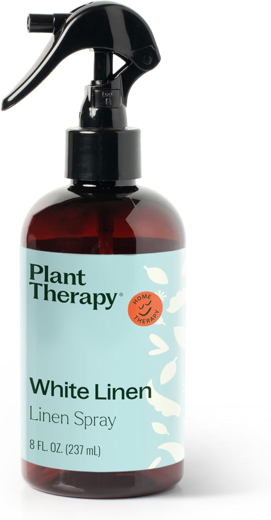 Plant Therapy White Linen Pillow and Linen Spray, Clean & Refreshing Aroma, Great for Sheets, Curtains, and Upholstery, One-of-a-kind Natural Fragrance 8 oz