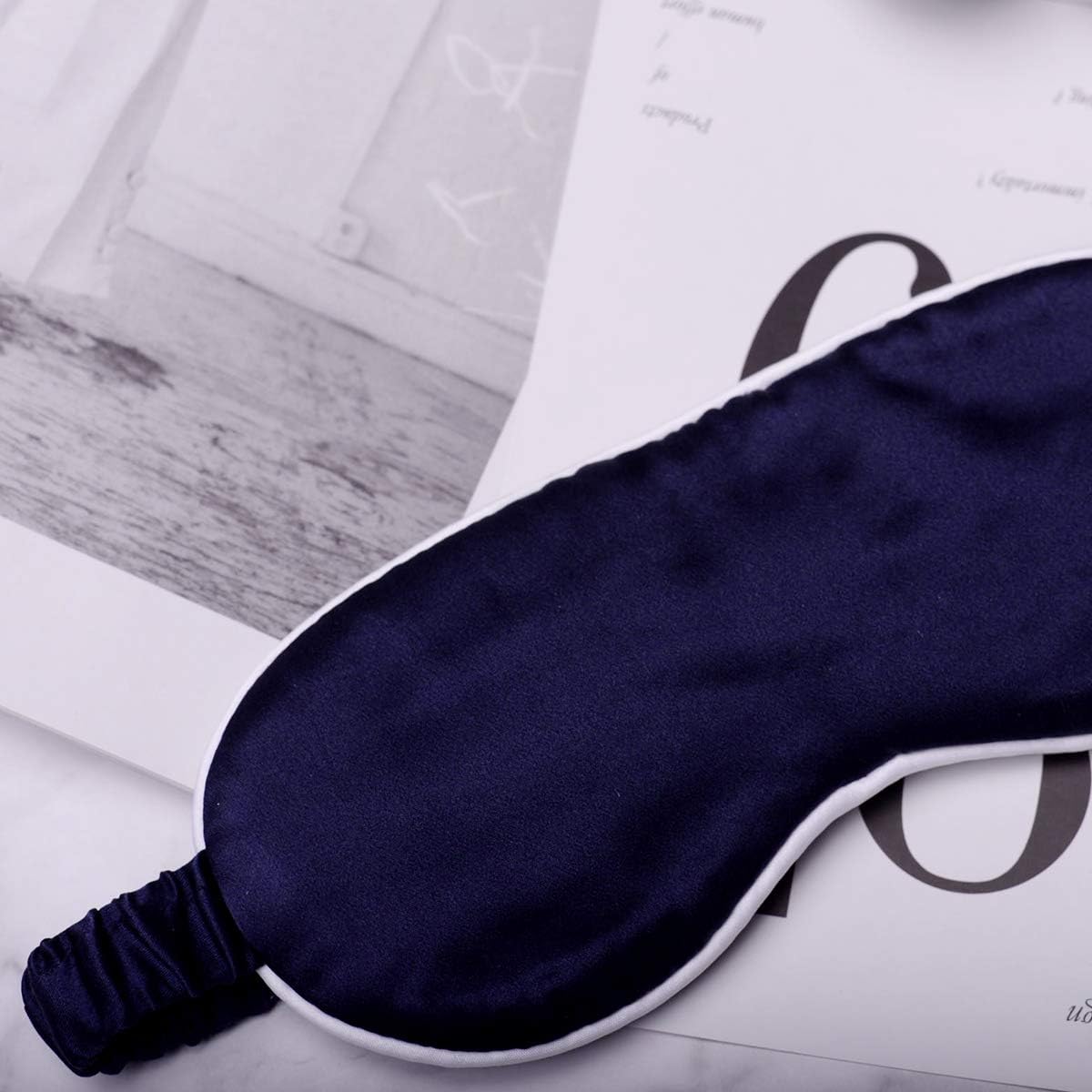 Silk Sleep Mask Light Blocking Luxury 100% Mulberry 19mm Silk Eye Mask Eye Cover Blindfold Ultra Soft Light & Comfy Anti Aging Skin Care with Travel Bag Gift Package