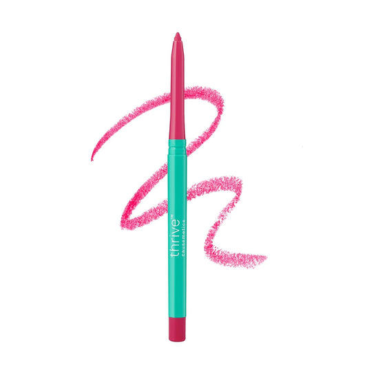 Thrive Causemetics Lip Filler Long-Wearing + Plumping Lip Liner, Shea Butter Hydrating Lip Plumper Retractable Lip Liner Pencil, Built In Sharpener, Vegan & Cruelty Free, Ebony (Fuchsia Pink)