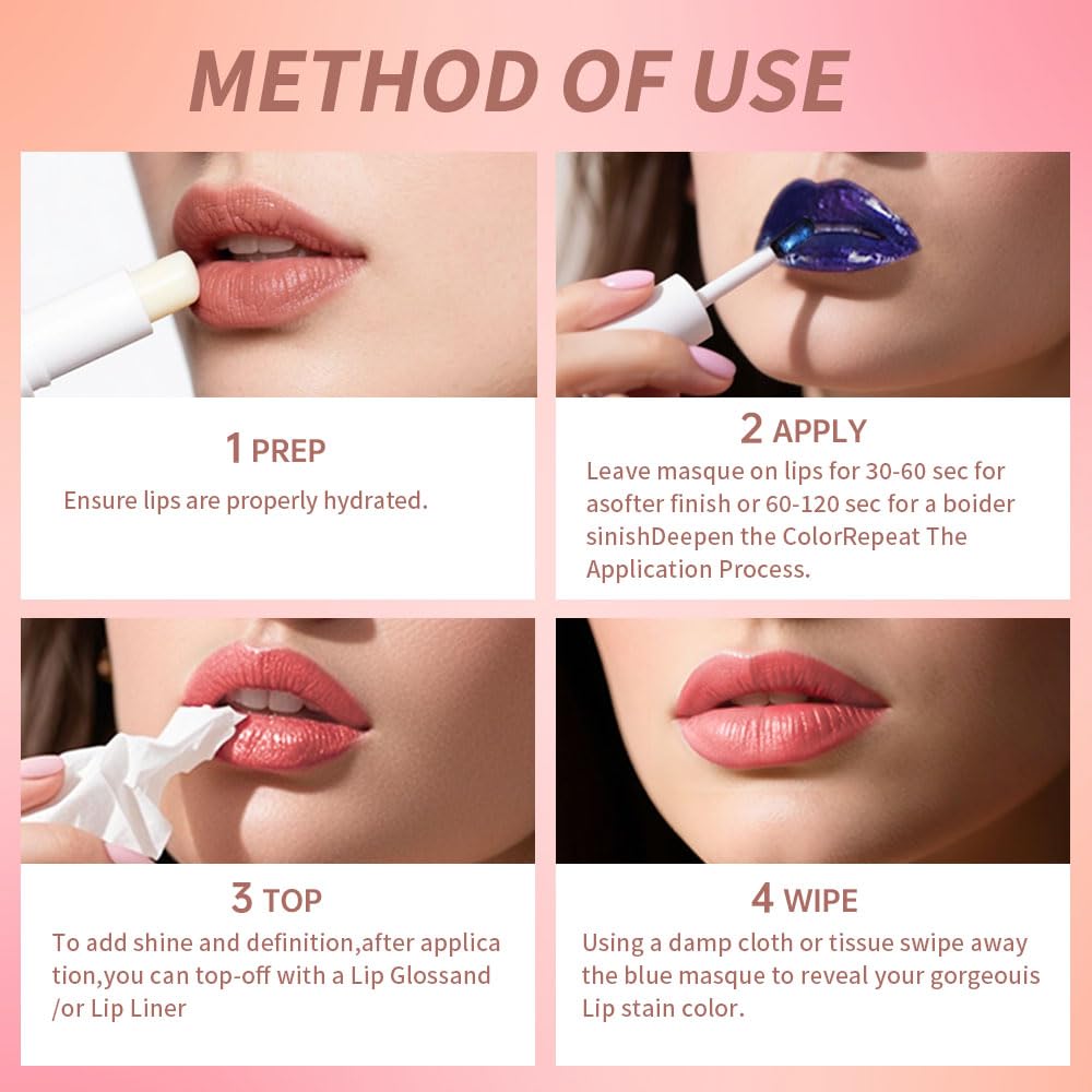 Lip Stain - Wipe-Off & Peel Off Lip Color | Waterproof, Long Lasting, Transfer-Resistant, Smudge-Proof Lip Tint | Easy Wipe Finish, High Pigment | All-Day Vibrant Kiss-Proof Lip Stain, Warm Terracotta