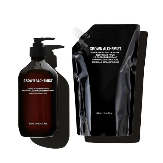 Grown Alchemist Energize Body Cleanser Set (500 ml) + Refill (1L)