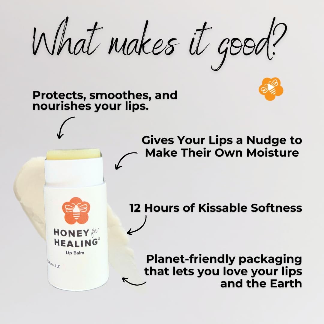 Manuka Honey Lip Balm 15+ UMF – Ultra-Hydrating Formula with Beeswax, Castor Oil & Organic Coconut Oil | 12+ Hour Moisture | Eco-Friendly Recyclable Tube | 0.25 oz / 7 g (Natural)