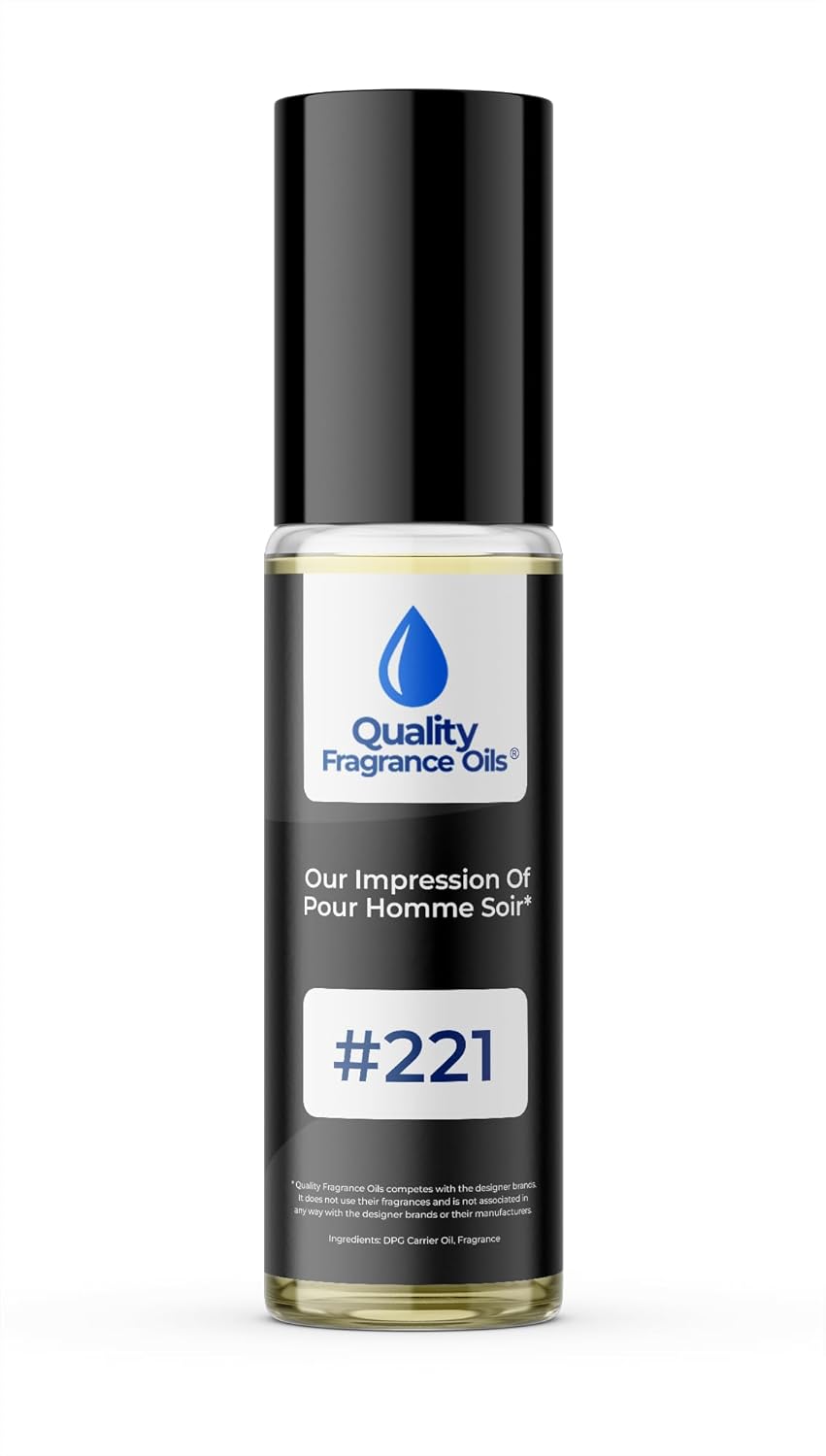 Quality Fragrance Oils' Pour Homme Soir by Bvlgr Impression #221 | Long-Lasting Perfume Oil, Alcohol-Free, Strong Scent, 10ml Roll-On | Affordable Alternative to Designer Fragrances