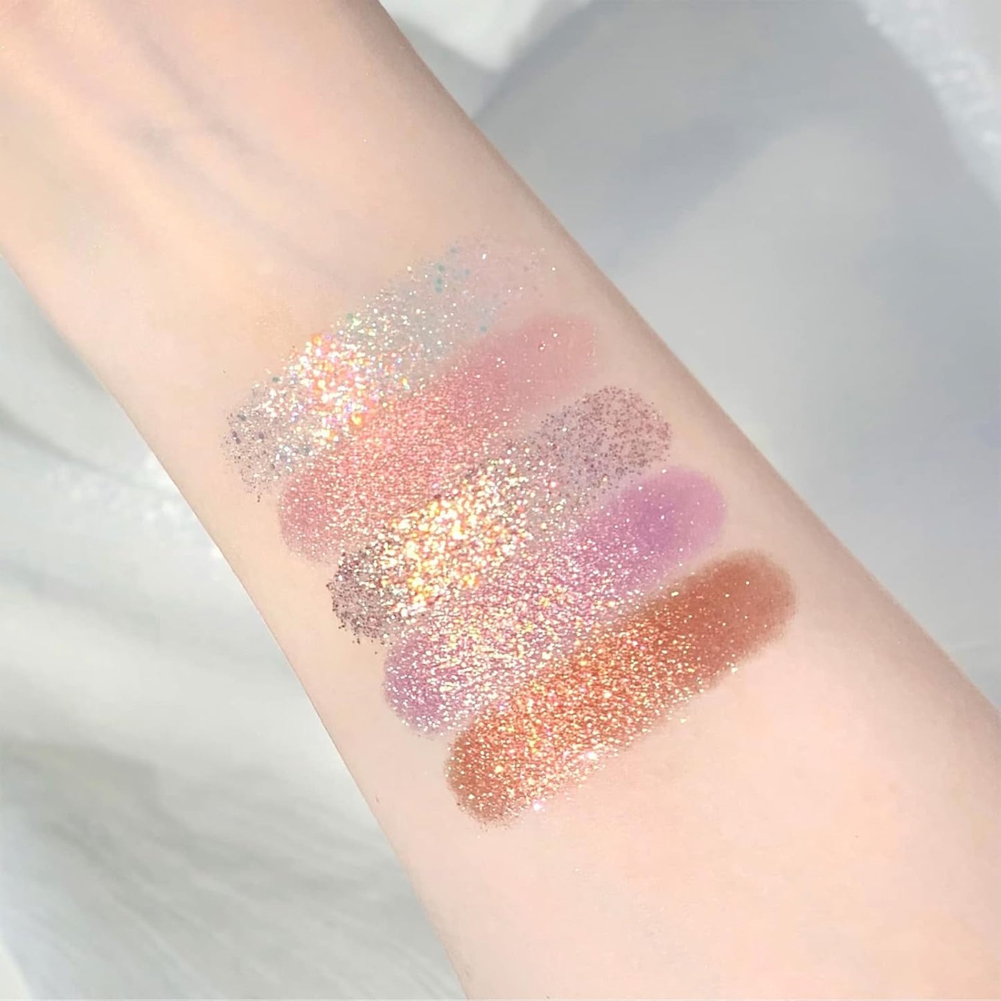 Erinde 10 Color Eyeshadow Palette Makeup - Matte Shimmer Glitter Eye Shadow, Ultra-Blendable, High Pigmented, Naturing-Looking, Neutral Nude Eyeshadow Palette with Professional Brush, Starlight Gems