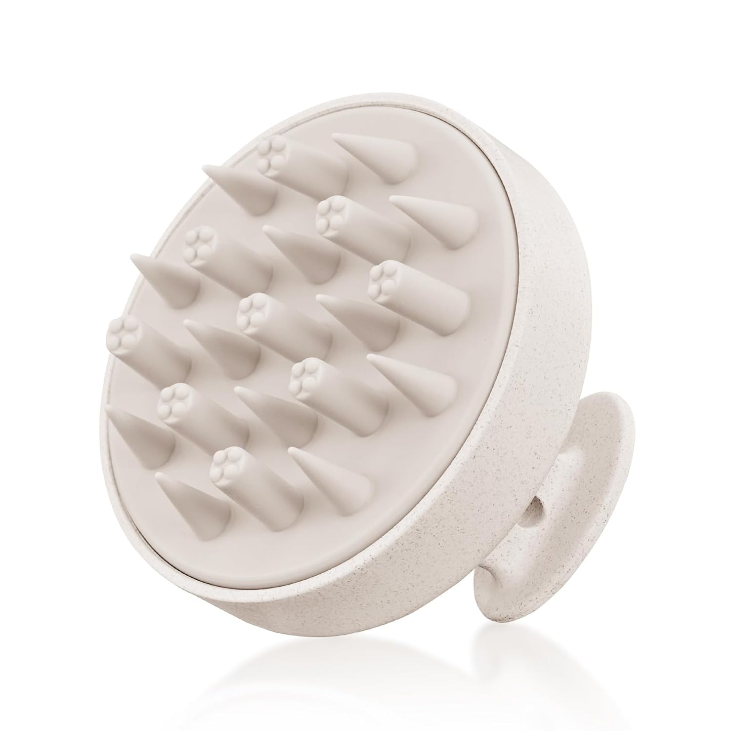 HEETA Hair Scalp Massager for Hair Growth, Shampoo Brush, Scalp Scrubber Exfoliator with Soft Silicone Bristles for Dandruff Removal to Relieve Stress, Wet Dry Use Updated Material, Beige