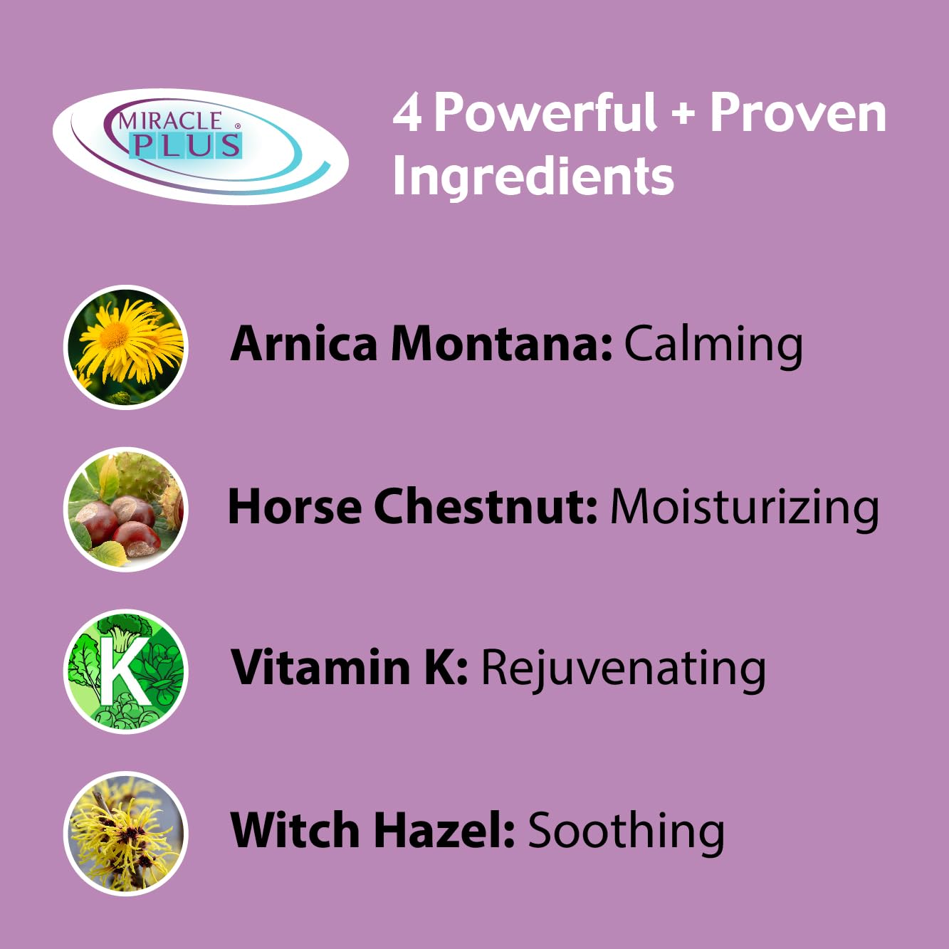 Miracle Plus Arnica Cream Bruise Relief Lotion For Bruising And Swelling On Skin | Bruise Cream Extra Strength Vitamin K Cream | Moisturizing Bruise Formula Skin Care Gel W/ Horse Chestnut, 4 Ounce