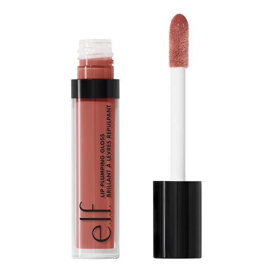 e.l.f. Lip Plumping Gloss, High-Shine Sheer Color, Hydrates & Creates Fuller Lips With Vitamin E, Vegan & Cruelty-Free, Mocha Twist, 0.1 Fl Oz