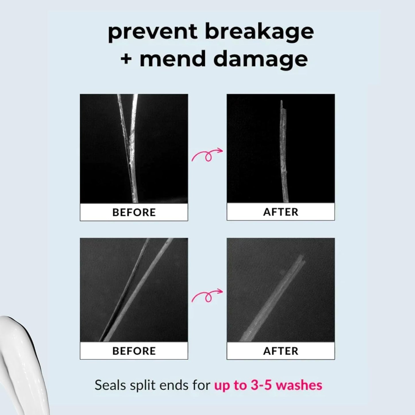 Love Ur Curls - Split End Mender Restorative Leave in Treatment, for Dry, Damaged Hair, Hydration, Prevent Breakage & Seals Split Ends, 50mL