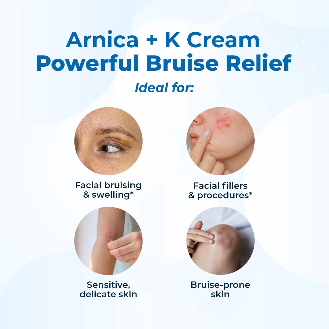 VitaMedica Arnica Cream - Arnica Montana + Vitamin K Oxide for Bruises - Sensitive Skin Formula - Undereye With Vitamin C - 2 Pack