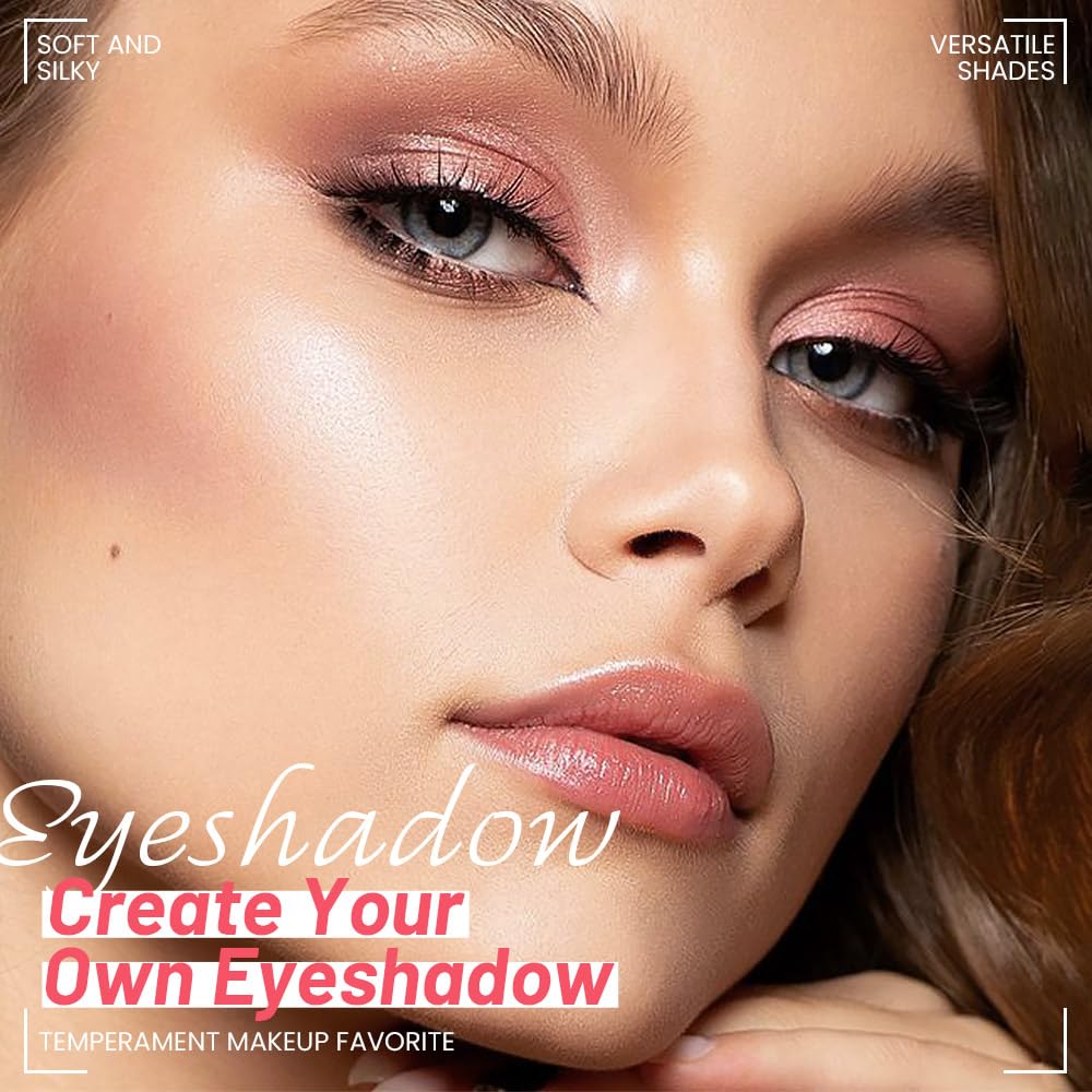 4 Colors Eyeshadow Makeup Palette,Nude Champagne Gold Light Dark Brown Natural Neutral Eye Shadow Palette with Mirror,Long Lasting Naturing-Looking,Waterproof