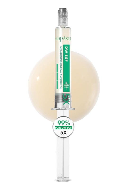 Easydew DW-EGF Melatoning Ampoule 5X - Hydrating Dark Spot Serum with Niacinamide & Glutathione for Uneven Skin - Fast Absorbing Day & Night Ampoule Korean Skin Care (Pump 0.27 fl oz, EGF 5X)