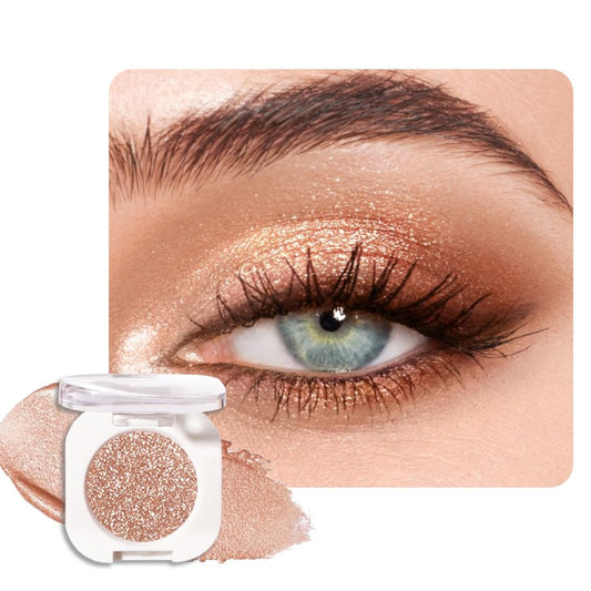 Single Glitter Shimmer Sparkle Eye shadow Palette Makeup, Light Brown Glitter Eyeshadow for Women, Pigmented Waterproof Sombras Para Ojos, Vegan, Talc, Paraben & Cruelty Free, 09