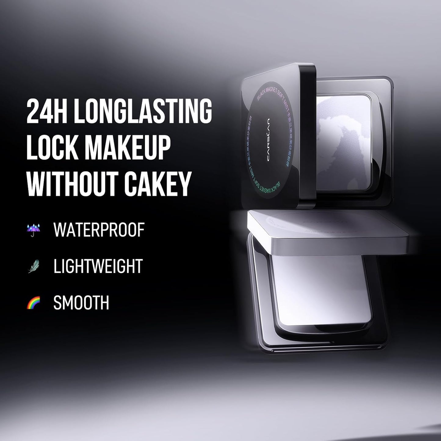 Waterproof Face Pressed Powder Compact, 24H Longlasting Oil Control Pressed Setting Powder Talc-Free Makeup, Shine Free, Poreless, Smooth, 01 Translucent for dry&com skin (0.28Oz)