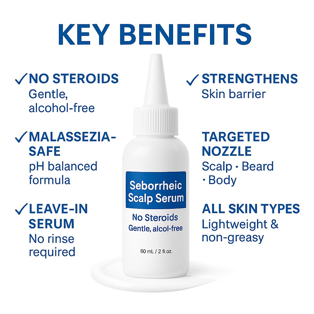 Seborrheic Scalp Serum 8X FAST ACTING - Soothing Redness Dermatitis - Fast-Acting Ointment for Scalp Face Chest and Body for Men and Women 1 Pack