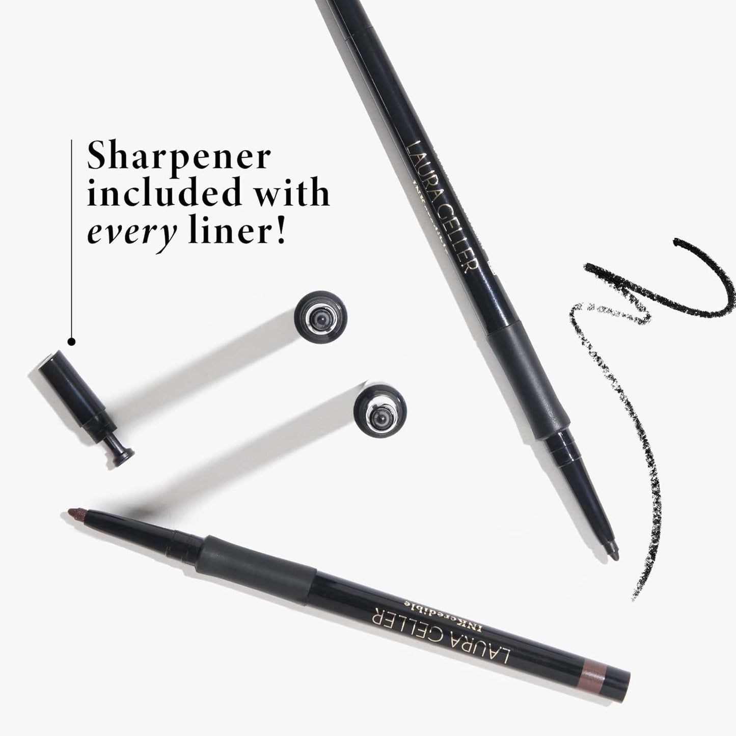 LAURA GELLER NEW YORK INKcredible Gel Eyeliner - Smoky Night - Waterproof Smudge-proof Eyeliner Pencil - Built in Sharpener