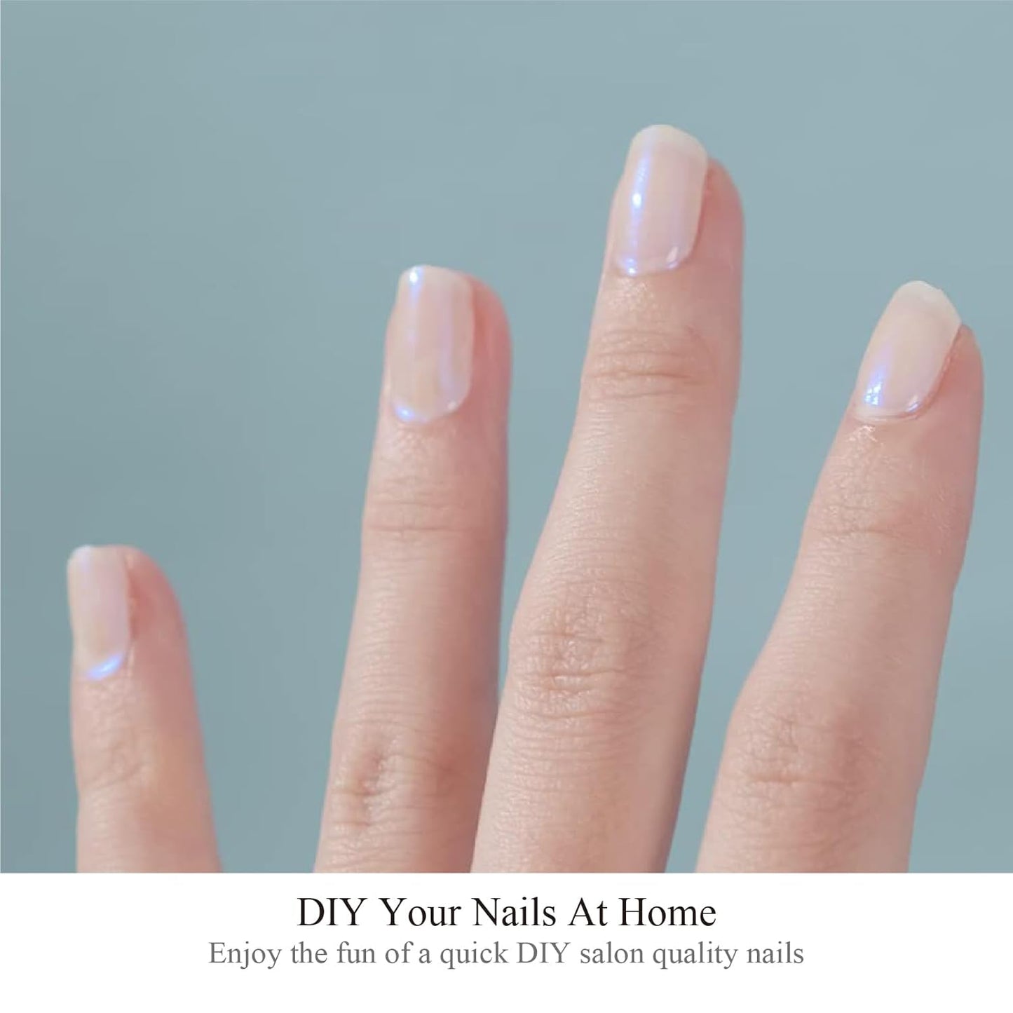 Semi Cured Gel Nail Strips, 20 pcs Gel Nail Stikers, Gel Nail Wraps Semi Cured, Salon-Quality, 2 Weeks Long Lasting Shell Aurora