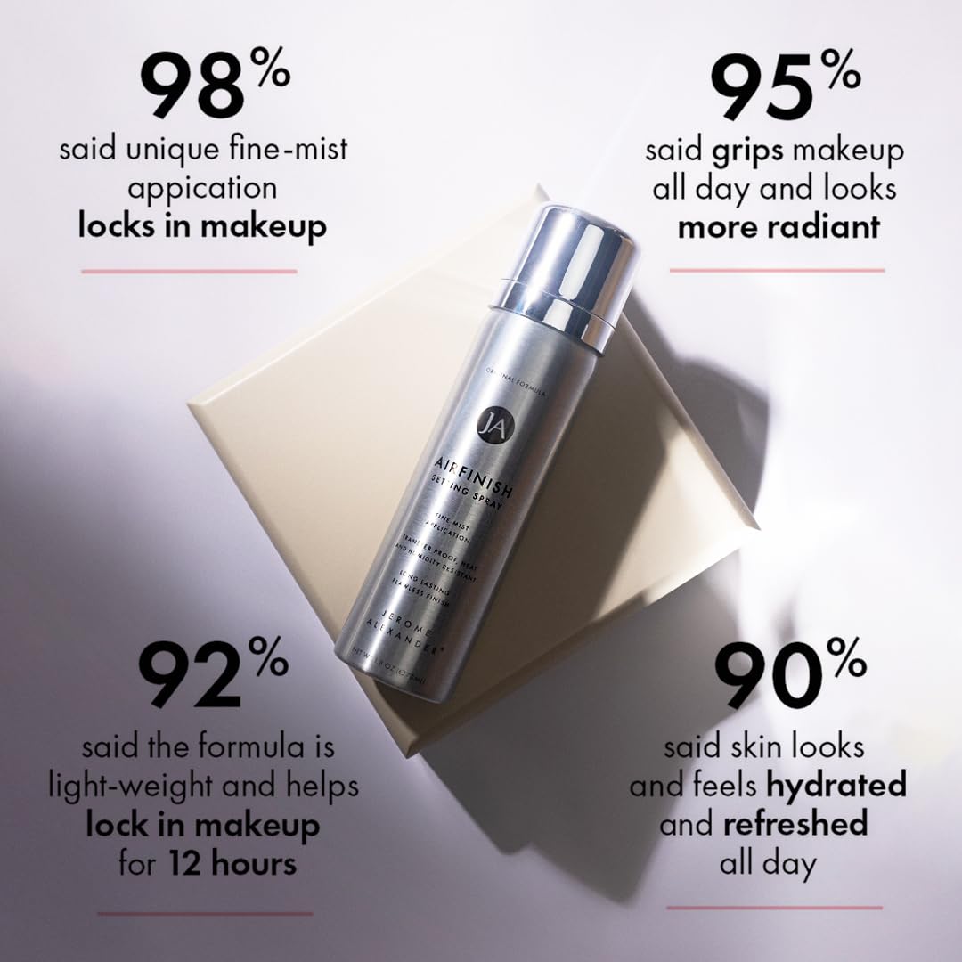 Jerome Alexander MagicMinerals AirFinish Setting Spray, Long-lasting Finishing Spray, Weightless-feel, Flawless, Matte Coverage