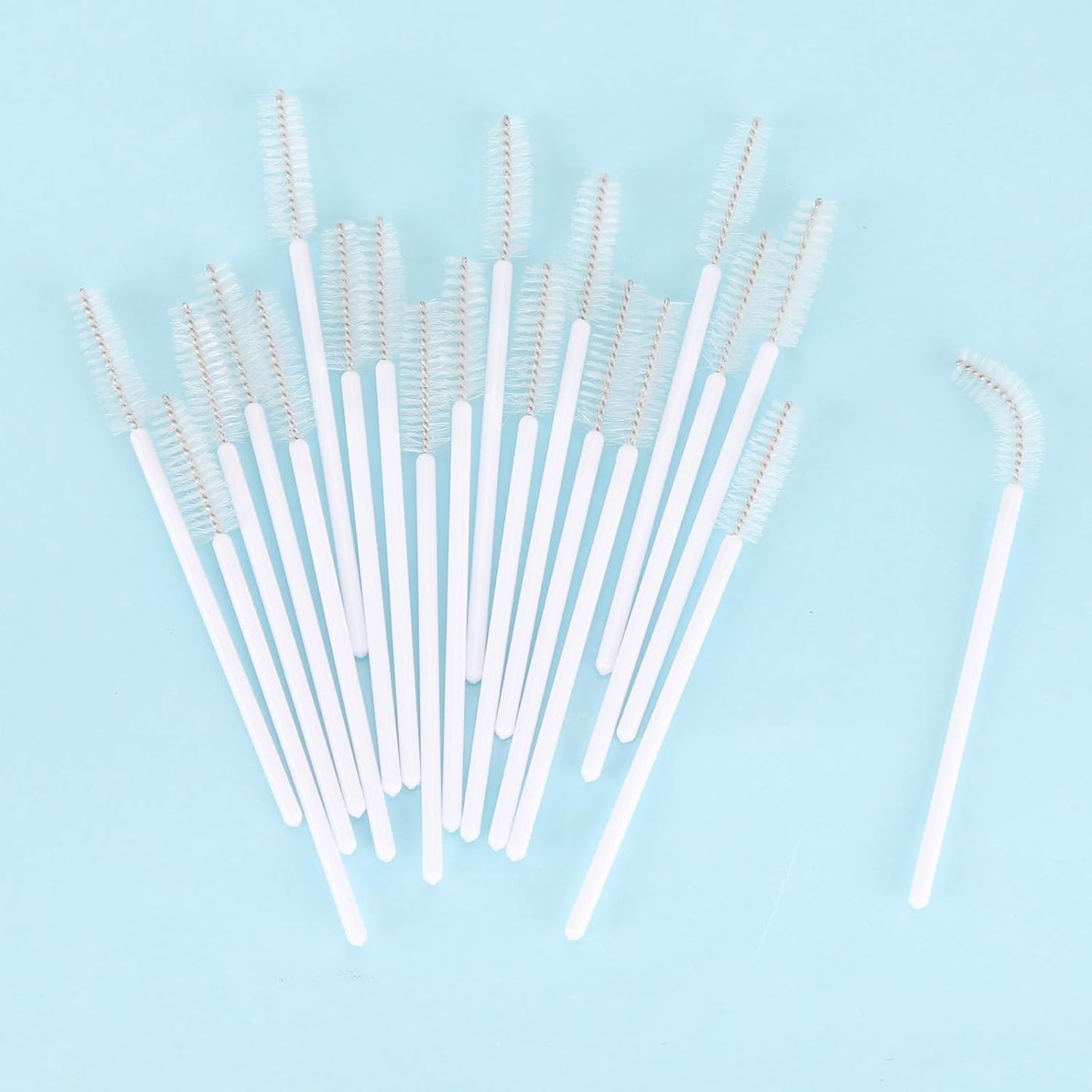 Tbestmax 500 Disposable Mascara Wands Eyelash Brush White Spoolies for Eyebrow Eye Lash Extension