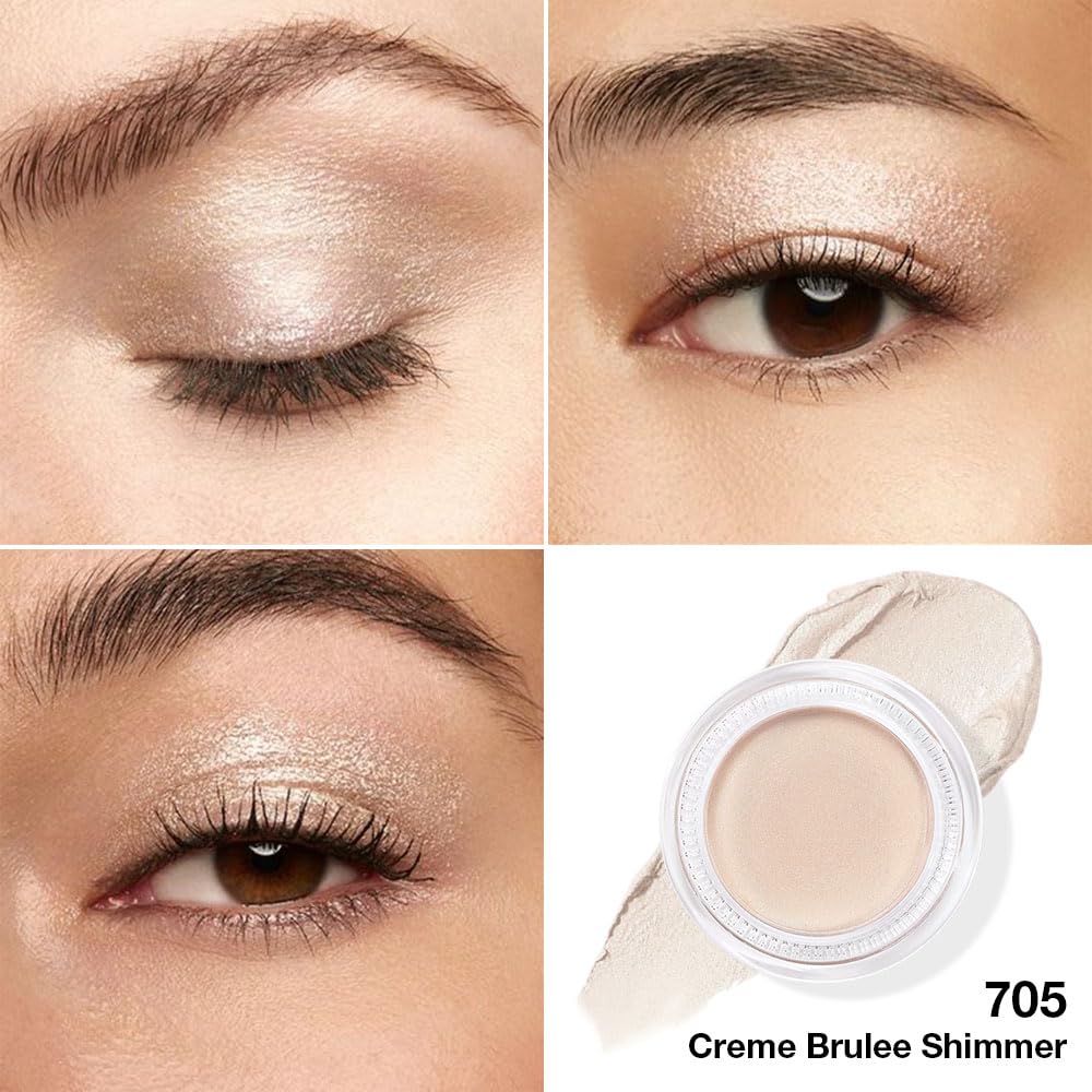 Kaely Single Cream Eyeshadow Pot, Creme Brulee Shimmer Eye Shadow for Older Women High Pigmented Waterproof, Natural Eyeshadow Palette Makeup Brightener, sombras en crema para ojos, Blendable, 705
